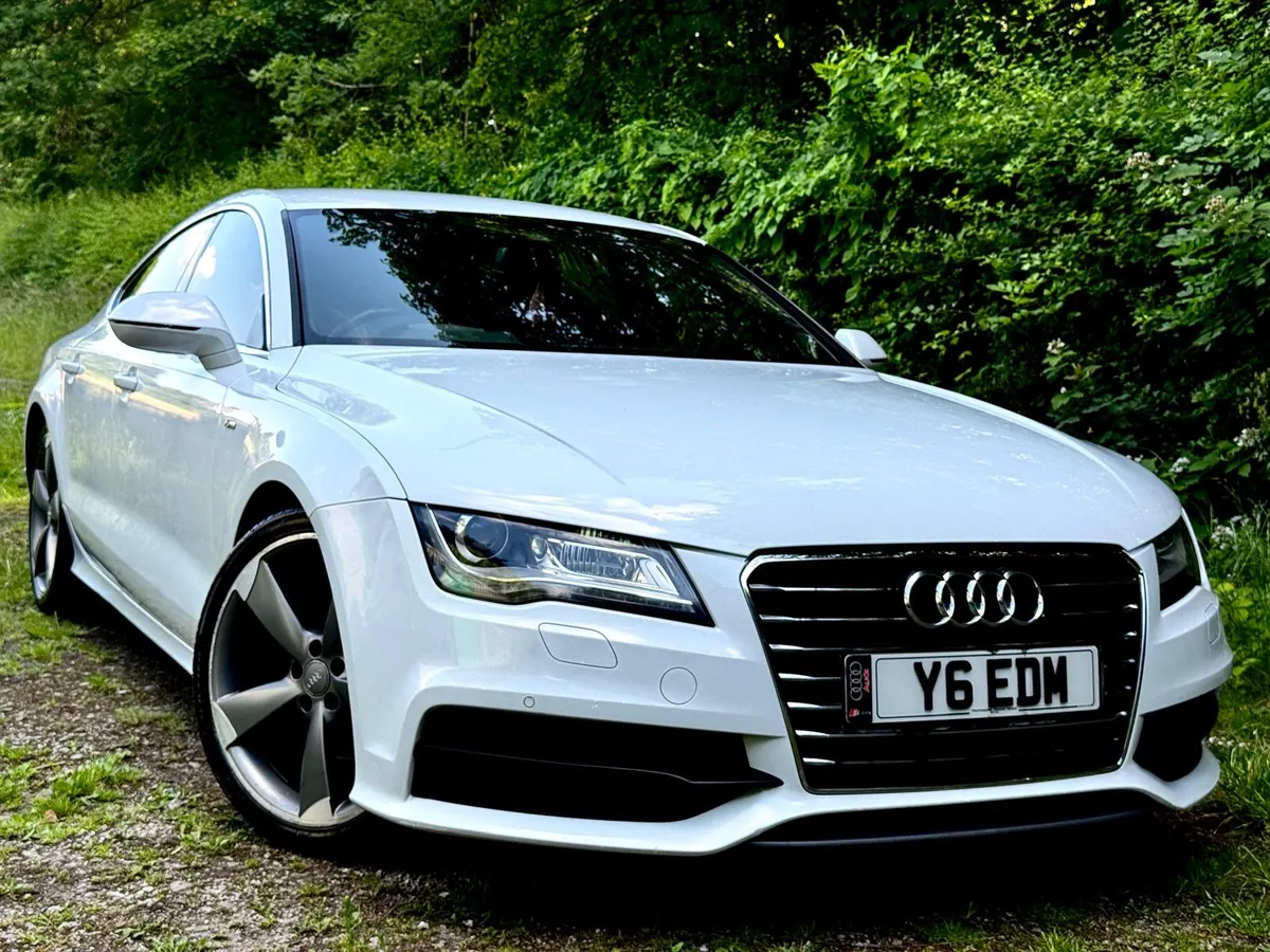 White Audi A7 with a freshly detailed finish